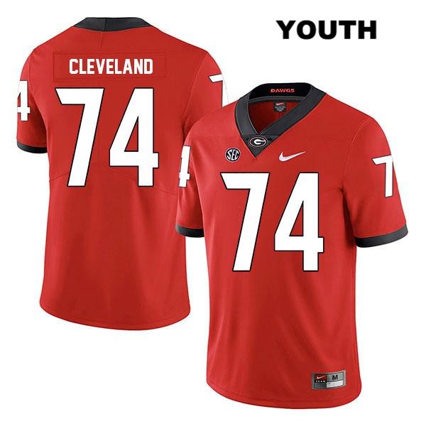 Georgia Bulldogs Youth Ben Cleveland #74 NCAA Legend Authentic Red Nike Stitched College Football Jersey JHS4756UO